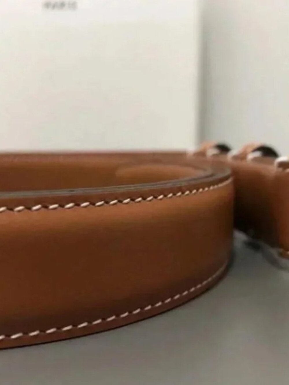 Celine Brown Belt with Gold Buckle - With Original Box - Picture 6 of 7